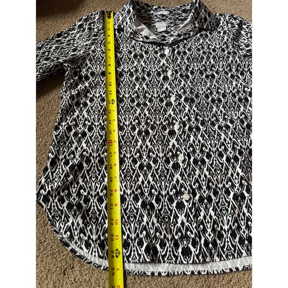 Chico's Womens No-Iron Chic Stretch Button Up Shirt Blouse Classic Corpcore - Picture 5 of 7